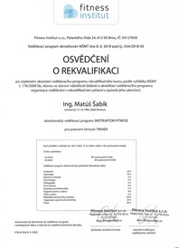 Instruktor fitness - osvědčení